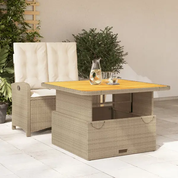 Gossi set mobilier de gradina, 2 piese, cu perne, bej, poliratan