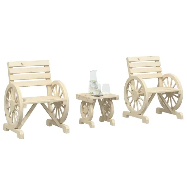 Gossi set mobilier de gradina, 3 piese, lemn masiv de brad