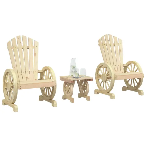 Gossi set mobilier de gradina, 3 piese, lemn masiv de brad