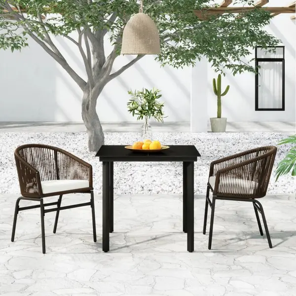 Gossi set mobilier de gradina, 3 piese, maro