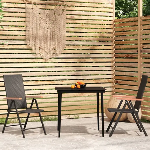 Gossi set mobilier de gradina, 3 piese, negru