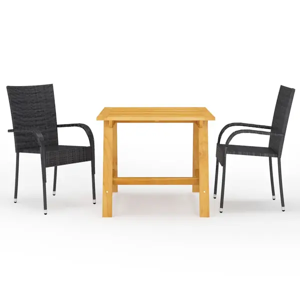 Gossi set mobilier de gradina, 3 piese, negru