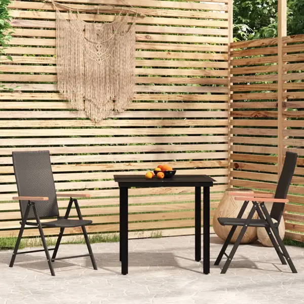 Gossi set mobilier de gradina, 3 piese, negru
