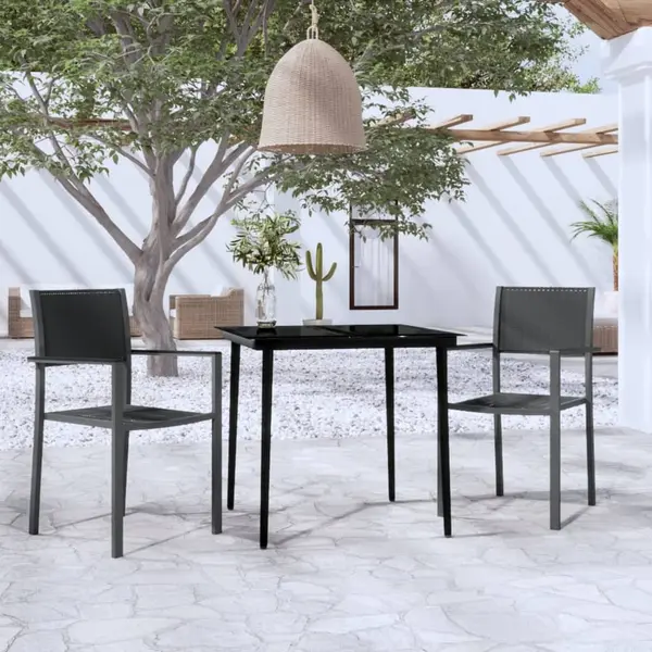 Gossi set mobilier de gradina, 3 piese, negru