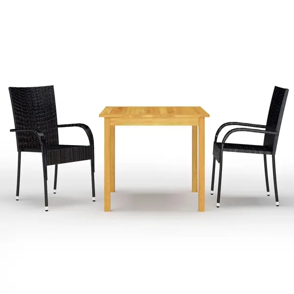 Gossi set mobilier de gradina, 3 piese, negru