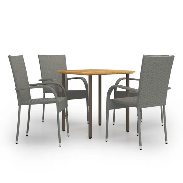 Gossi set mobilier de gradina, 5 piese, gri, poliratan