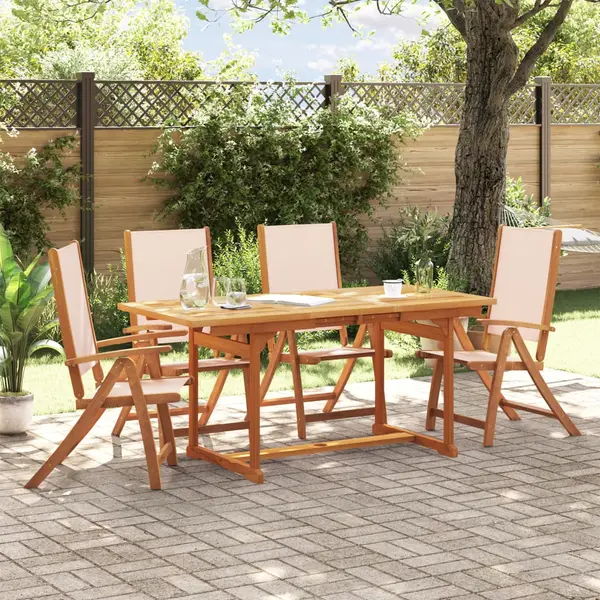 Gossi set mobilier de gradina, 5 piese, lemn masiv acacia/textilena