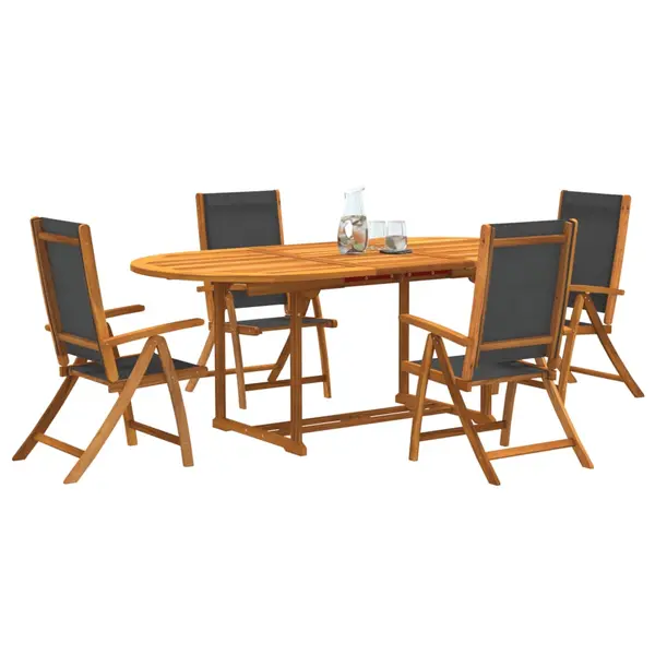 Gossi set mobilier de gradina, 5 piese, lemn masiv acacia/textilena
