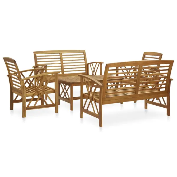 Gossi set mobilier de gradina, 5 piese, lemn masiv de acacia