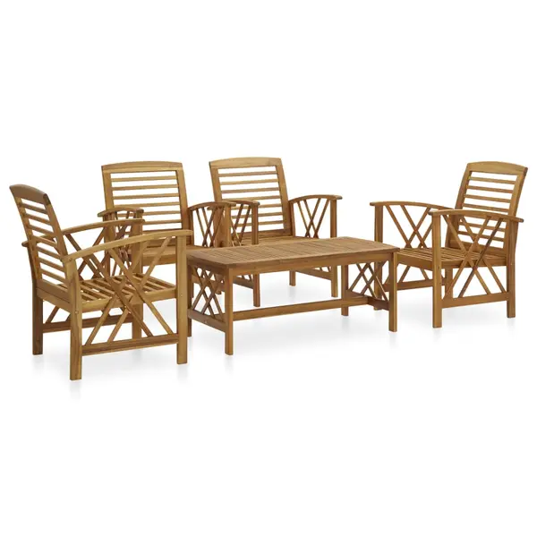 Gossi set mobilier de gradina, 5 piese, lemn masiv de acacia