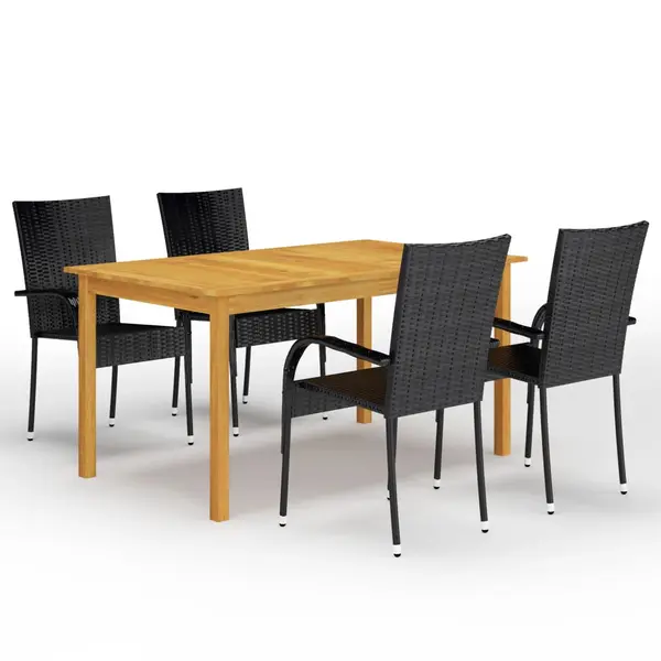 Gossi set mobilier de gradina, 5 piese, negru