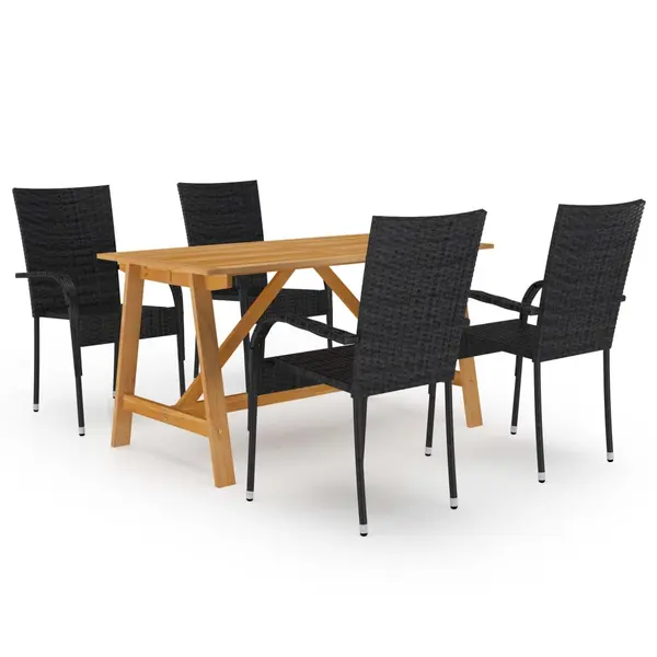 Gossi set mobilier de gradina, 5 piese, negru