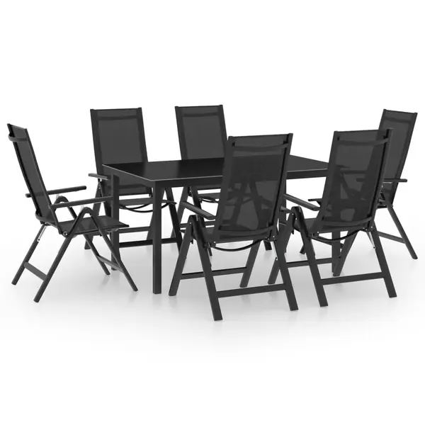 Gossi set mobilier de gradina, 7 piese, antracit, aluminiu