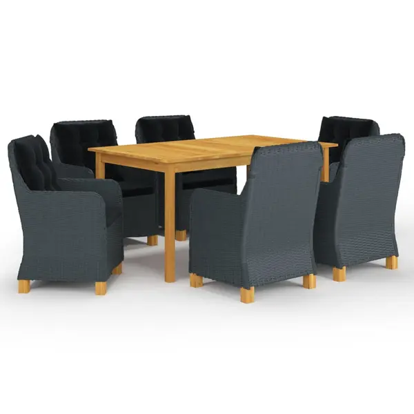 Gossi set mobilier de gradina, 7 piese, gri inchis