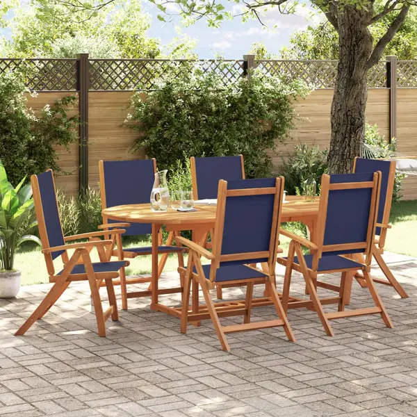 Gossi set mobilier de gradina, 7 piese, lemn masiv acacia/textilena