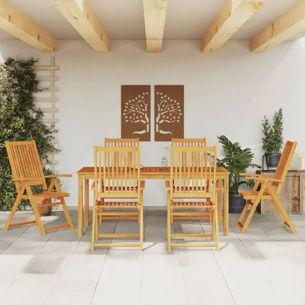 Gossi set mobilier de gradina, 7 piese, lemn masiv de acacia