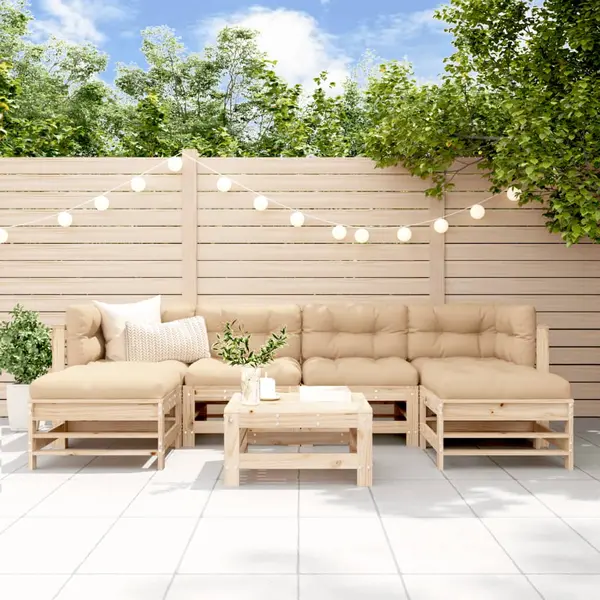 Gossi set mobilier de gradina, 7 piese, lemn masiv de pin