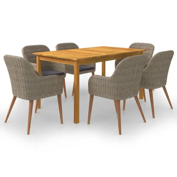 Gossi set mobilier de gradina, 7 piese, maro
