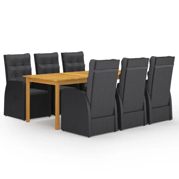 Gossi set mobilier de gradina, 7 piese, negru