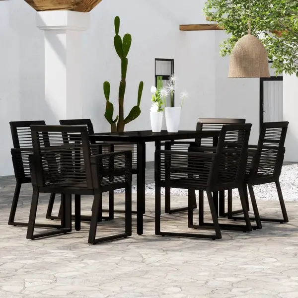 Gossi set mobilier de gradina, 7 piese, negru