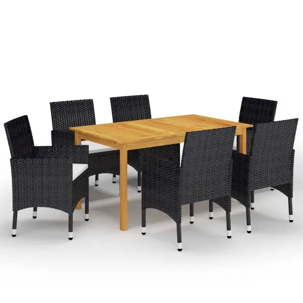 Gossi set mobilier de gradina, 7 piese, negru