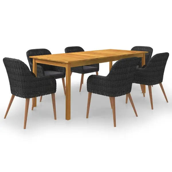 Gossi set mobilier de gradina, 7 piese, negru