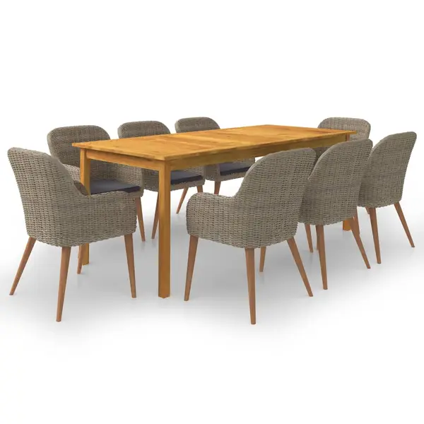 Gossi set mobilier de gradina, 9 piese, maro