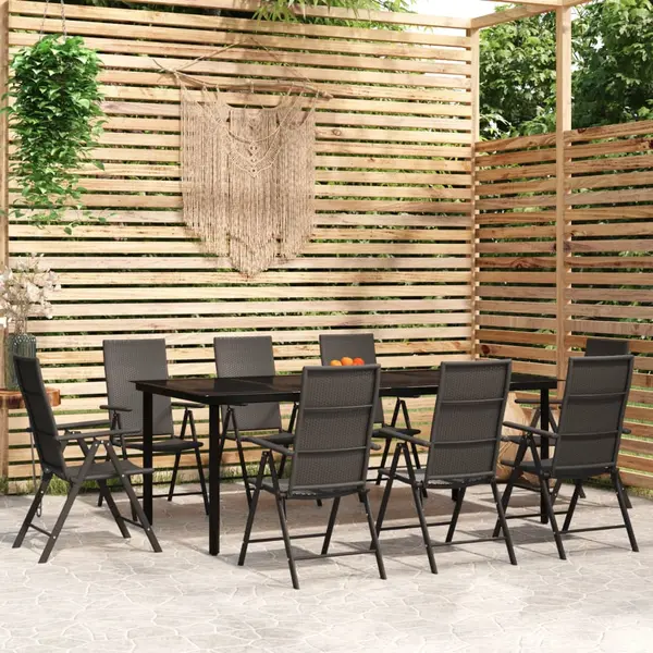 Gossi set mobilier de gradina, 9 piese, negru