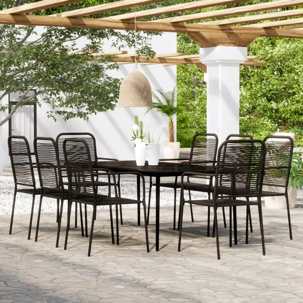 Gossi set mobilier de gradina, 9 piese, negru