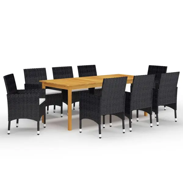 Gossi set mobilier de gradina, 9 piese, negru