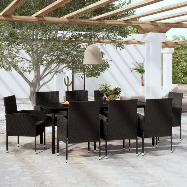 Gossi set mobilier de gradina, 9 piese, negru