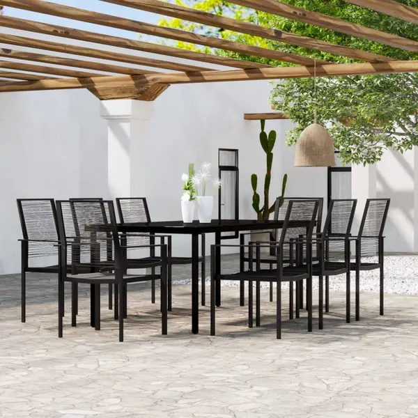Gossi set mobilier de gradina, 9 piese, negru