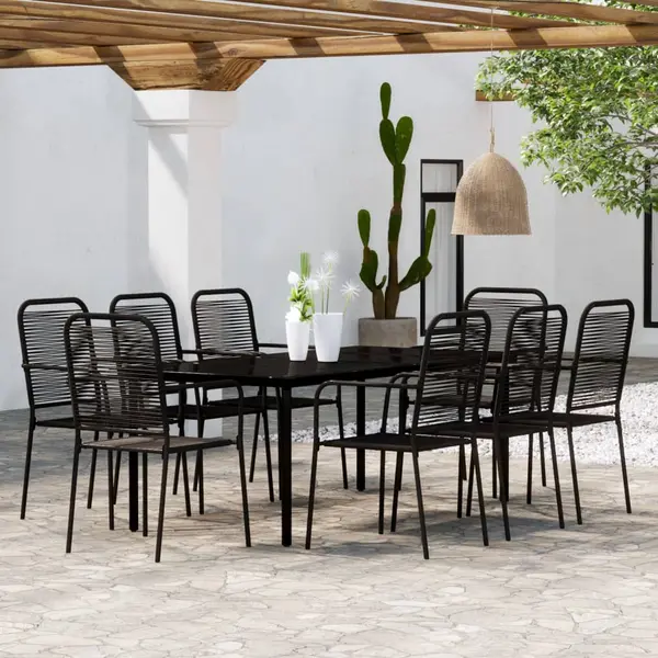 Gossi set mobilier de gradina, 9 piese, negru
