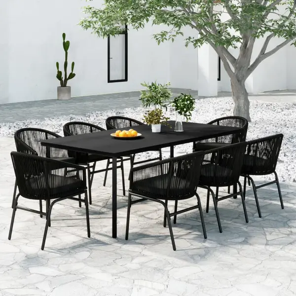 Gossi set mobilier de gradina, 9 piese, negru