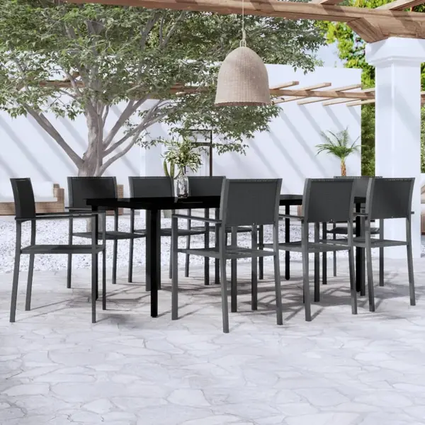 Gossi set mobilier de gradina, 9 piese, negru