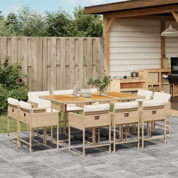 Gossi set mobilier de gradina cu perne, 11 piese, bej, poliratan