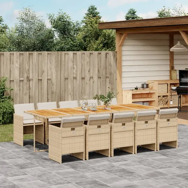 Gossi set mobilier de gradina cu perne, 11 piese, bej, poliratan
