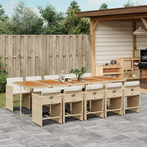 Gossi set mobilier de gradina cu perne, 11 piese, bej, poliratan