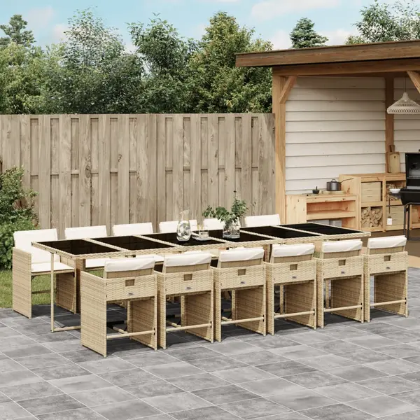 Gossi set mobilier de gradina cu perne, 13 piese, bej, poliratan