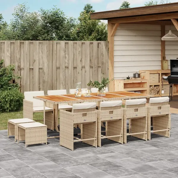 Gossi set mobilier de gradina cu perne, 13 piese, bej, poliratan
