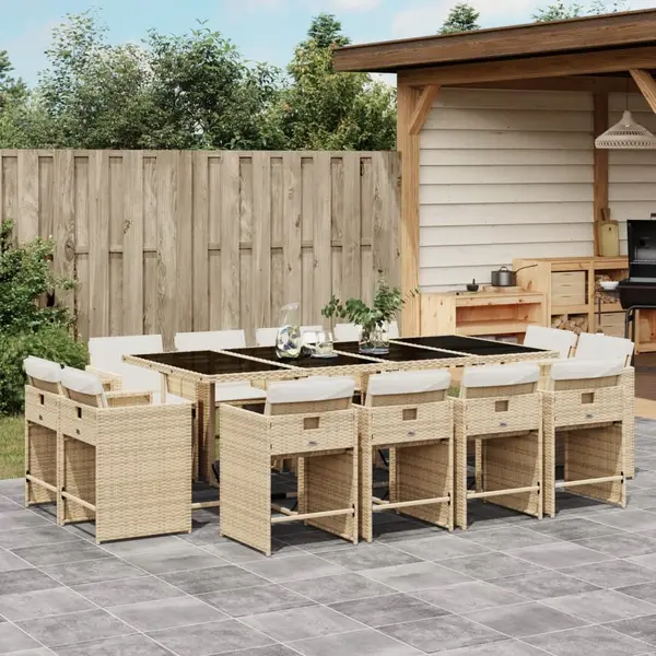 Gossi set mobilier de gradina cu perne, 13 piese, bej, poliratan
