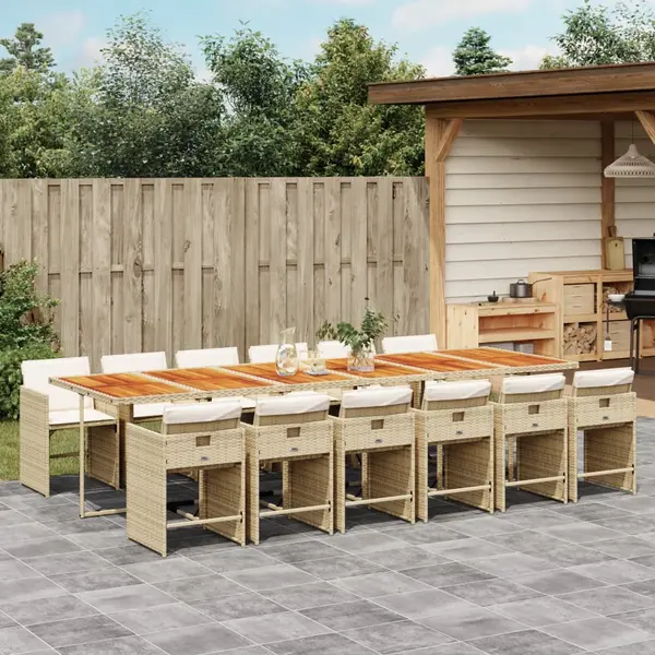 Gossi set mobilier de gradina cu perne, 13 piese, bej, poliratan