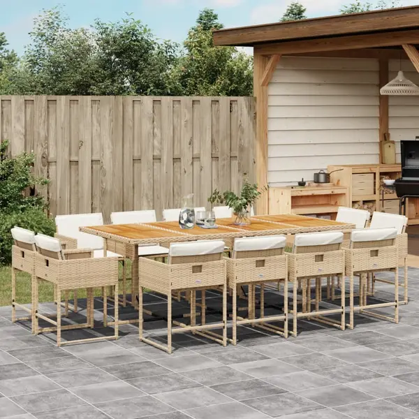 Gossi set mobilier de gradina cu perne, 13 piese, bej, poliratan