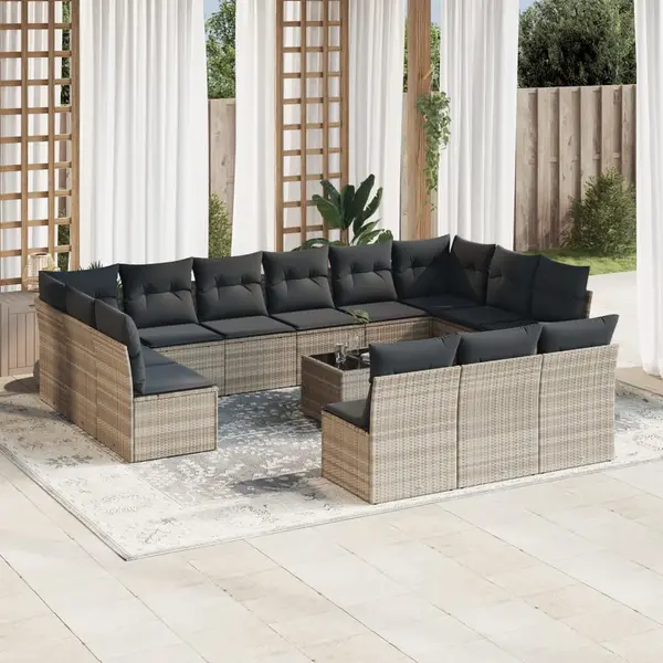 Gossi set mobilier de gradina cu perne,14 piesegri deschis, poliratan