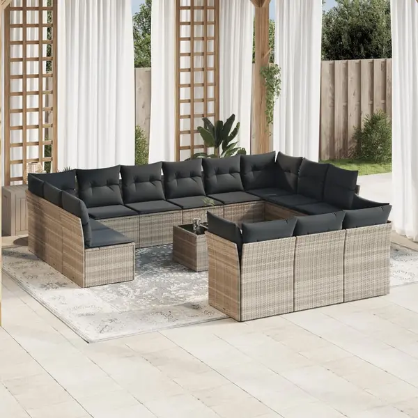 Gossi set mobilier de gradina cu perne,14 piesegri deschis, poliratan