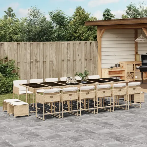 Gossi set mobilier de gradina cu perne, 17 piese, bej, poliratan