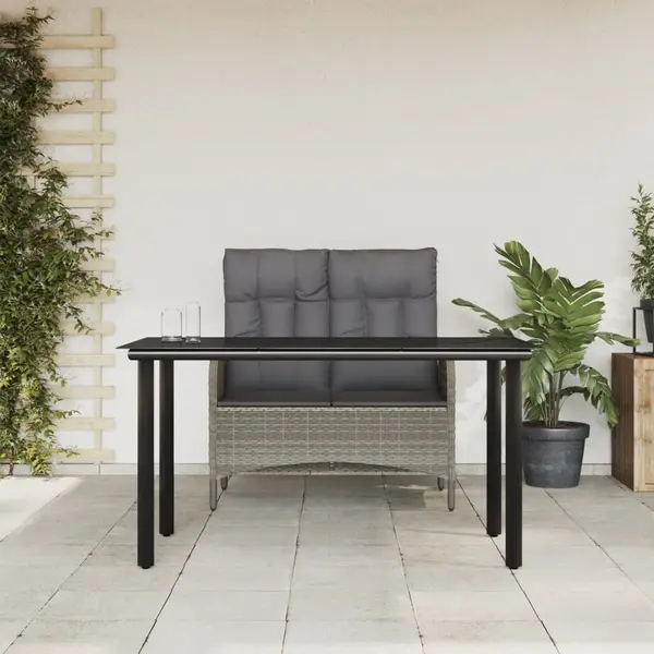 Gossi set mobilier de gradina cu perne, 2 piese, gri, poliratan
