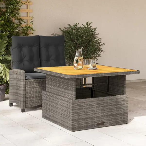 Gossi set mobilier de gradina cu perne, 2 piese, gri, poliratan