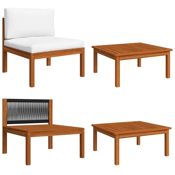 Gossi set mobilier de gradina cu perne, 2 piese, lemn masiv acacia