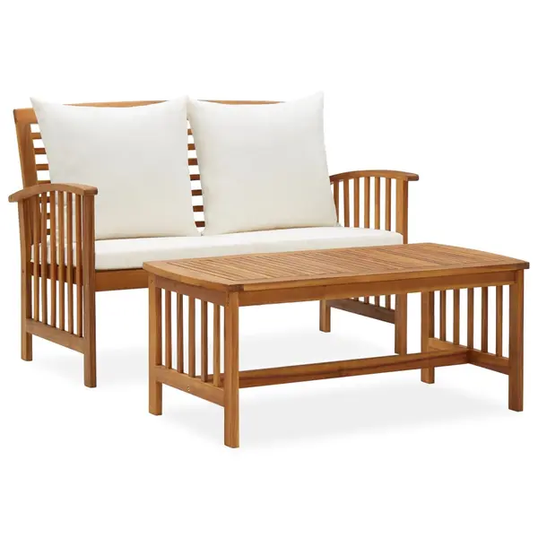 Gossi set mobilier de gradina cu perne, 2 piese, lemn masiv de acacia